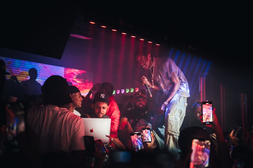 Travis Scott at Tape London, the popular club where celebrities go when in London