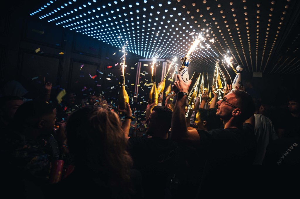 Champagne show at Tape London, one of the best RnB clubs in London.