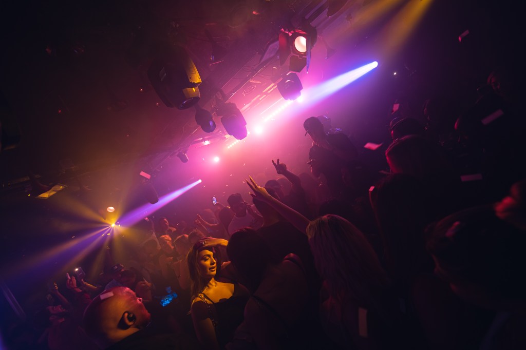 The dancefloor inside a high-end Mayfair nightclub.